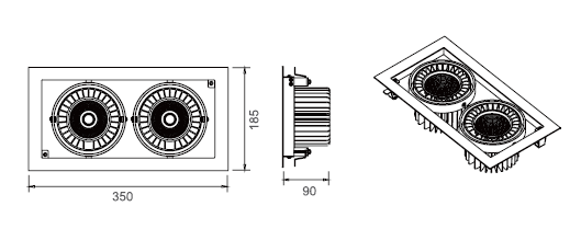 High CRI Led Grille Light